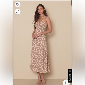 Picturesque Moments Brown Floral Print Strappy Maxi Dress